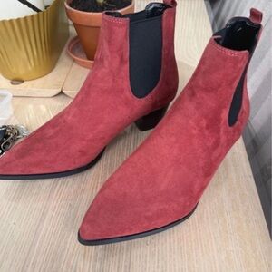 Dorothy Perkins Red Suede Ankle Boots